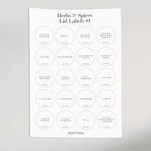 Load image into Gallery viewer, Herbs & Spices Round Lid Labels | Round Labels
