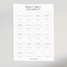 Load image into Gallery viewer, Herbs & Spices Round Lid Labels | Round Labels