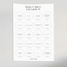 Load image into Gallery viewer, Herbs &amp; Spices Round Lid Labels | Round Labels
