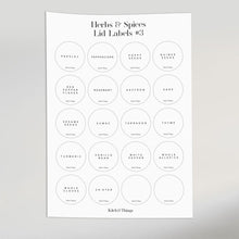 Load image into Gallery viewer, Herbs &amp; Spices Round Lid Labels | Round Labels
